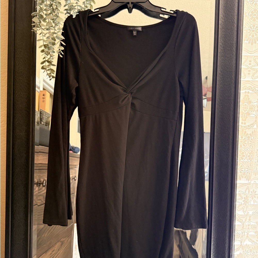Chic Black Long Sleeve Dress